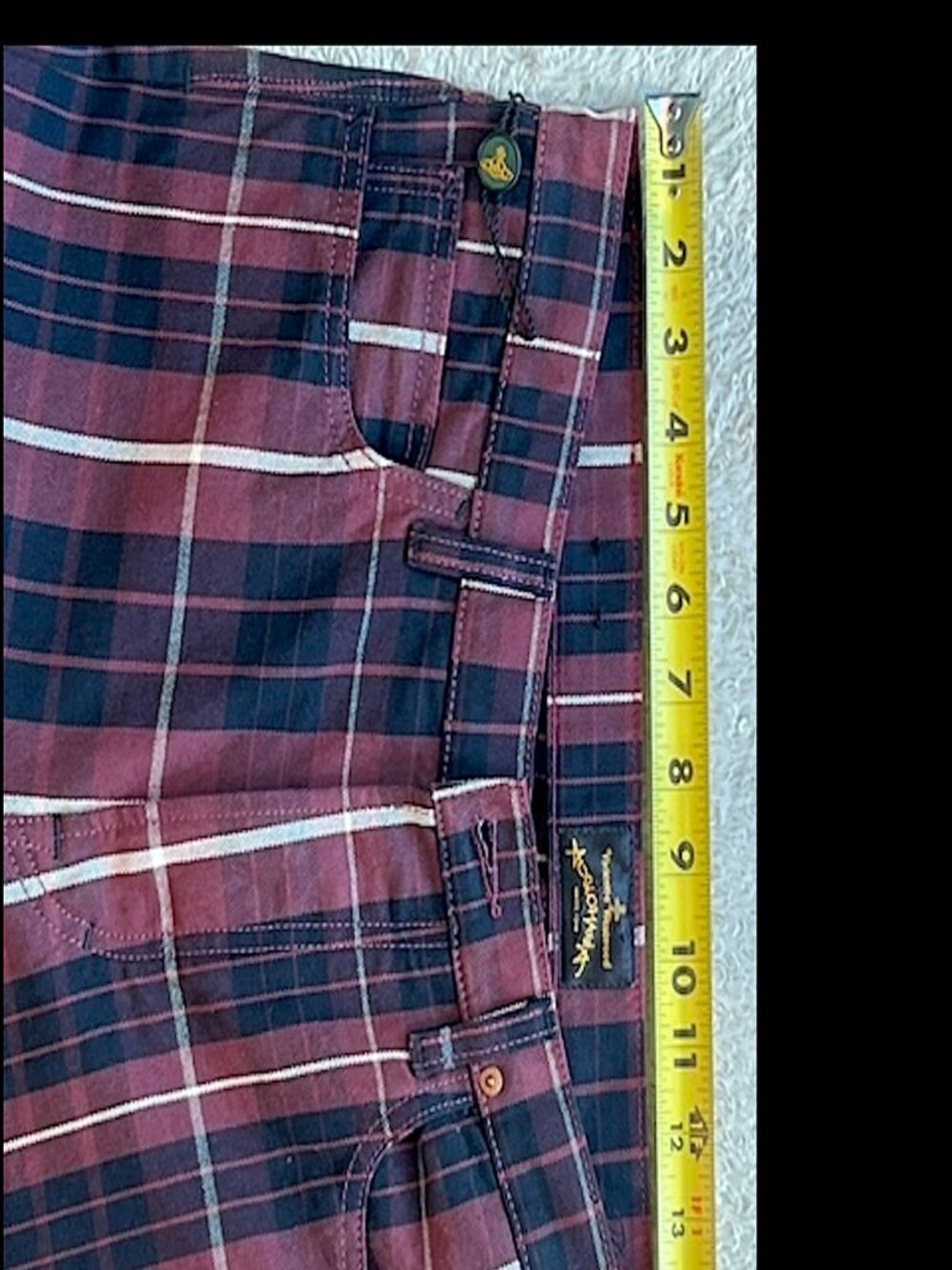 VIVIAN WESTWOOD Men's 31 Plum / Black Tartan Plaid Trouser Pants - Picture 3 of 16